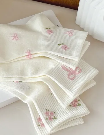 Sosete 5 perechi Shein Kids, alb