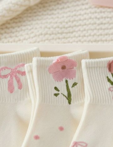 Sosete 5 perechi Shein Kids, alb