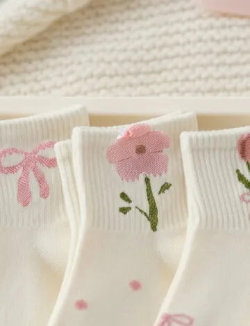 Sosete 5 perechi Shein Kids, alb