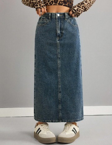 Fusta Shein Kids, albastru