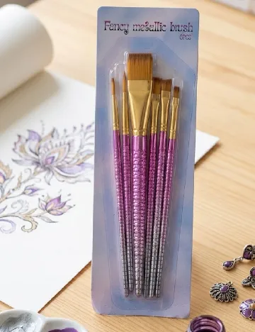 Set pensule 6 bucati ACTION, magenta