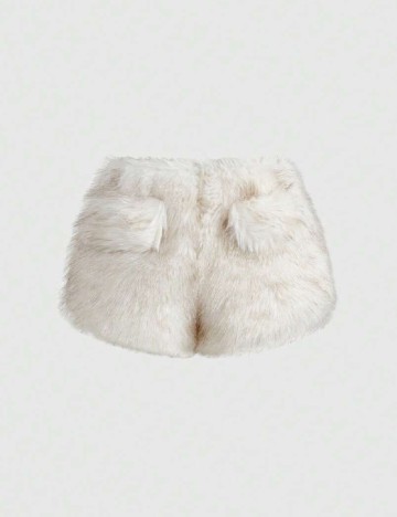 Pantaloni scurti Romwe, ecru