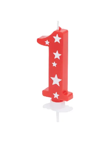 Lumanare cifra 1, rosu
