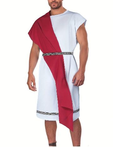 Costum SHEIN, alb/rosu