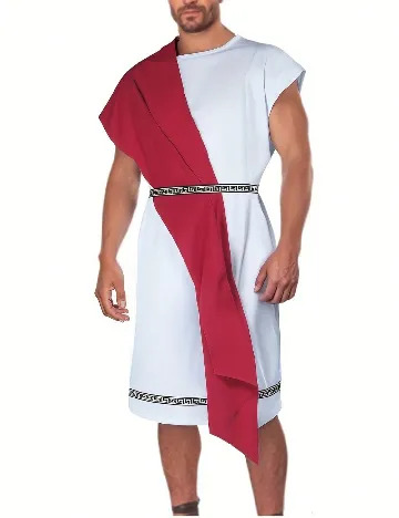 Costum SHEIN, alb/rosu