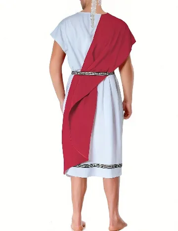 Costum SHEIN, alb/rosu