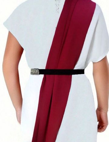 Costum SHEIN, alb/rosu