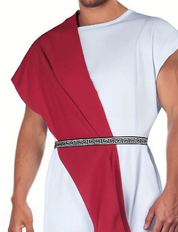 Costum SHEIN, alb/rosu