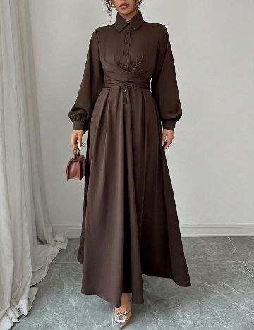 Rochie lunga SHEIN, maro inchis