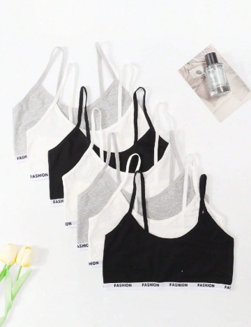 Set bustiere 7 bucati Shein Kids, mix culori