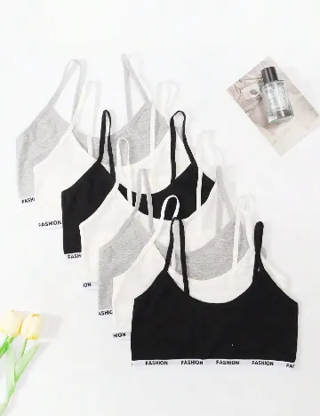 Set bustiere 7 bucati Shein Kids, mix culori