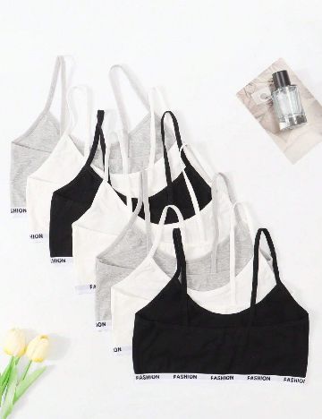 Set bustiere 7 bucati Shein Kids, mix culori