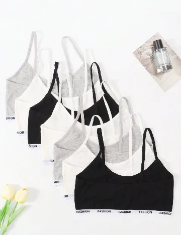 Set bustiere 7 bucati Shein Kids, mix culori