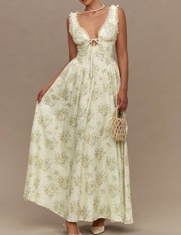 Rochie lunga SHEIN, crem