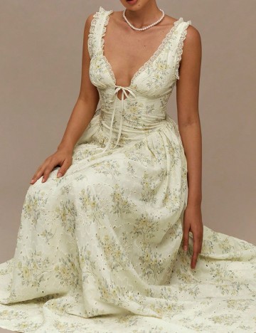 Rochie lunga SHEIN, crem