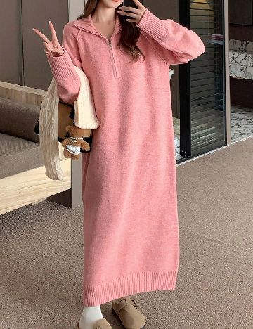 Rochie lunga Dazy, roz