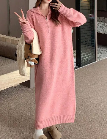 Rochie lunga Dazy, roz