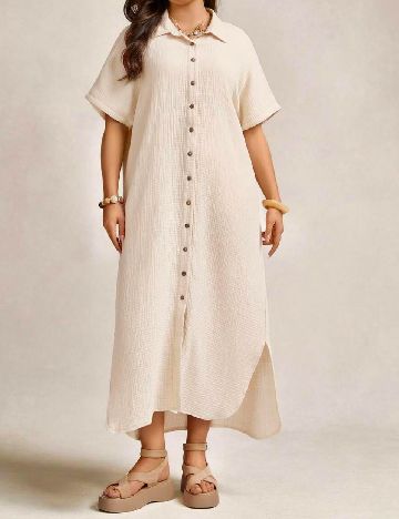 Rochie medie SHEIN CURVE, crem