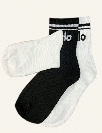 Set sosete 2 perechi SHEIN, alb/negru