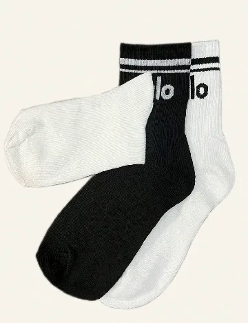 Set sosete 2 perechi SHEIN, alb/negru