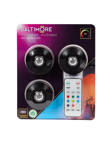 Set lampi LED reîncărcabile 3 bucati Baltimore, mix culori