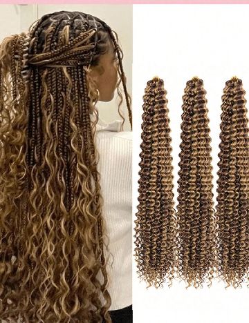 Extensie de par 3 bucati SHEIN, maro