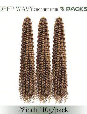 Extensie de par 3 bucati SHEIN, maro