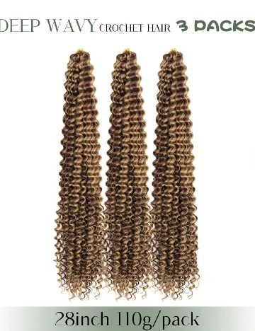 Extensie de par 3 bucati SHEIN, maro