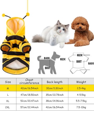 Haina pentru caini SHEIN, galben/negru