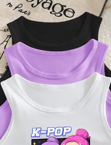 Set topuri 3 bucati Shein Kids, mix culori