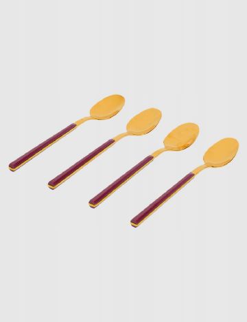 Set lingurite 4 bucati ACTION, mov/auriu