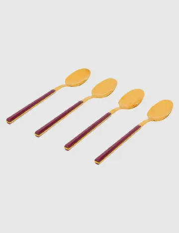 Set lingurite 4 bucati ACTION, mov/auriu