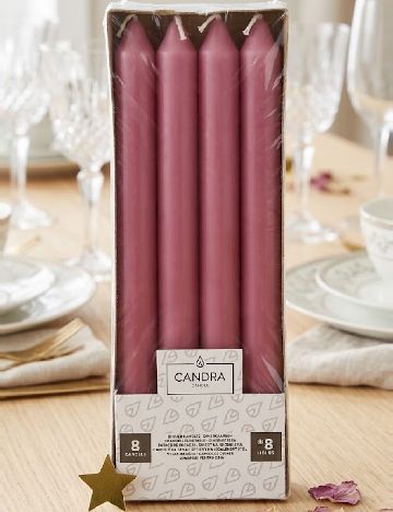 Set lumanari 8 bucati CANDRA, roz