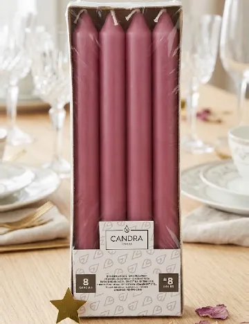 Set lumanari 8 bucati CANDRA, roz