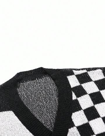 Cardigan SHEIN, alb/negru