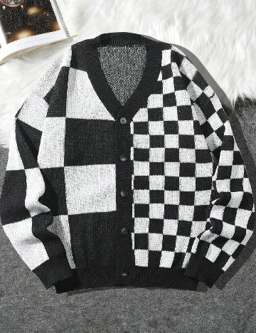 Cardigan SHEIN, alb/negru