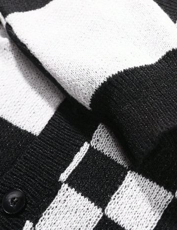 Cardigan SHEIN, alb/negru