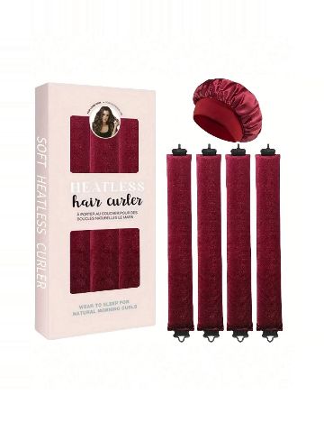 Set ondulatoare fără caldura 4 bucati SHEIN, visiniu