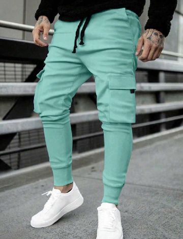 Pantaloni SHEIN, turcoaz