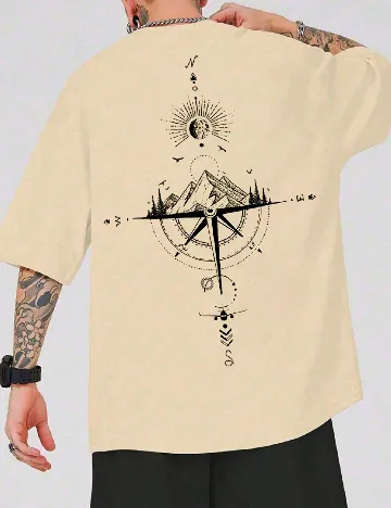 Tricou SHEIN Plus Size Men, crem