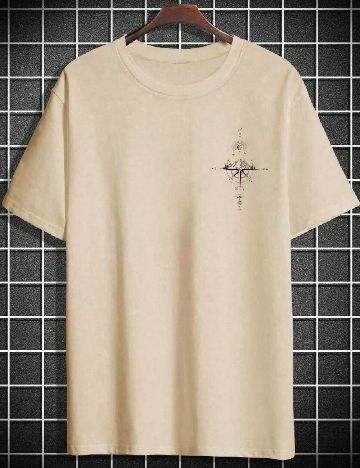 Tricou SHEIN Plus Size Men, crem