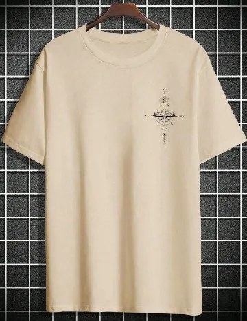 Tricou SHEIN Plus Size Men, crem