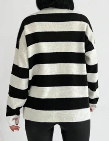 Cardigan SHEIN, alb/negru