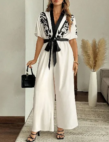 Salopeta SHEIN CURVE, ecru