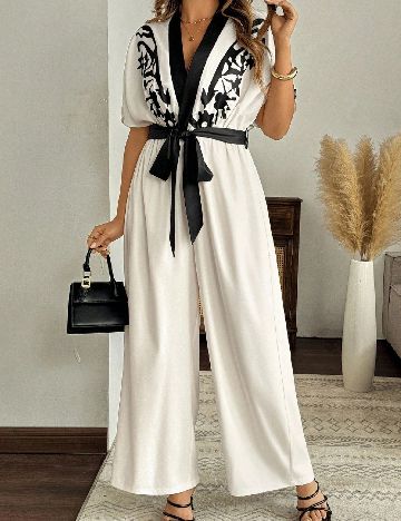 Salopeta SHEIN CURVE, ecru