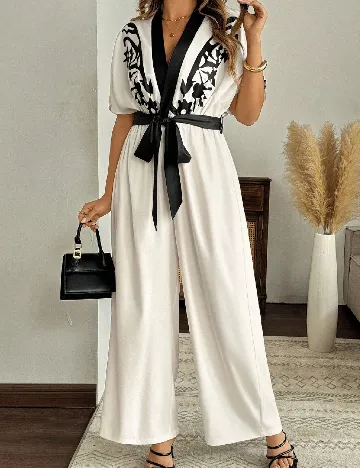 Salopeta SHEIN CURVE, ecru