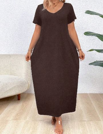 Rochie lunga SHEIN CURVE, maro