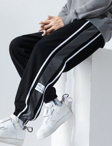 Pantaloni SHEIN Plus Size Men, negru