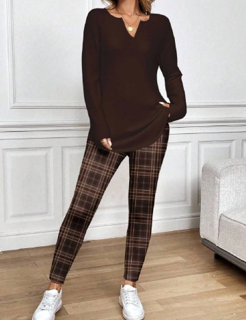 Compleu SHEIN CURVE, maro