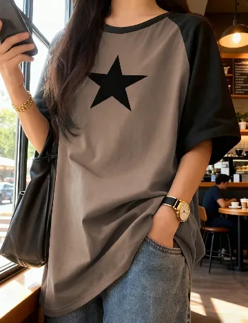 Tricou SHEIN CURVE, maro